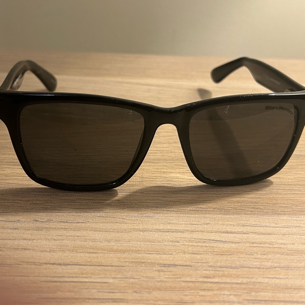 Marc Hunter 7902 Black Rectangular Sunglasses black lens includes soft case